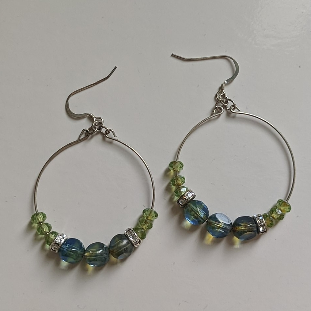 Alex and Ani beaded hoop earrings